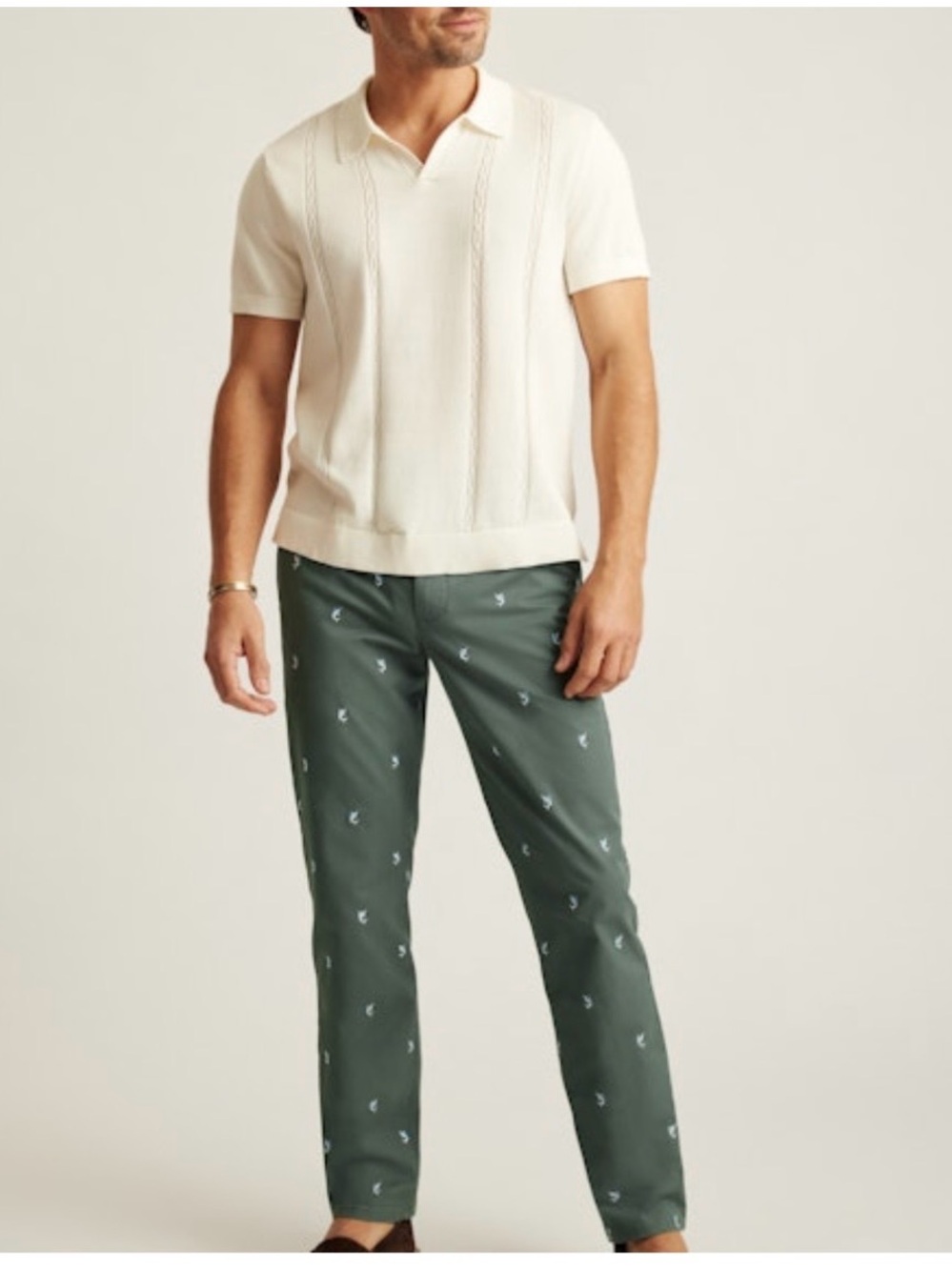 Bonobos Olive Embroidered Chinos